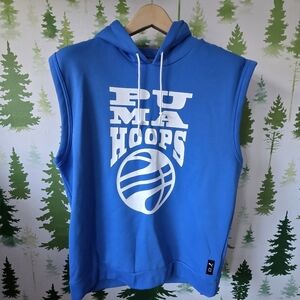 Puma Hoops Blue Sleeveless Hoodie